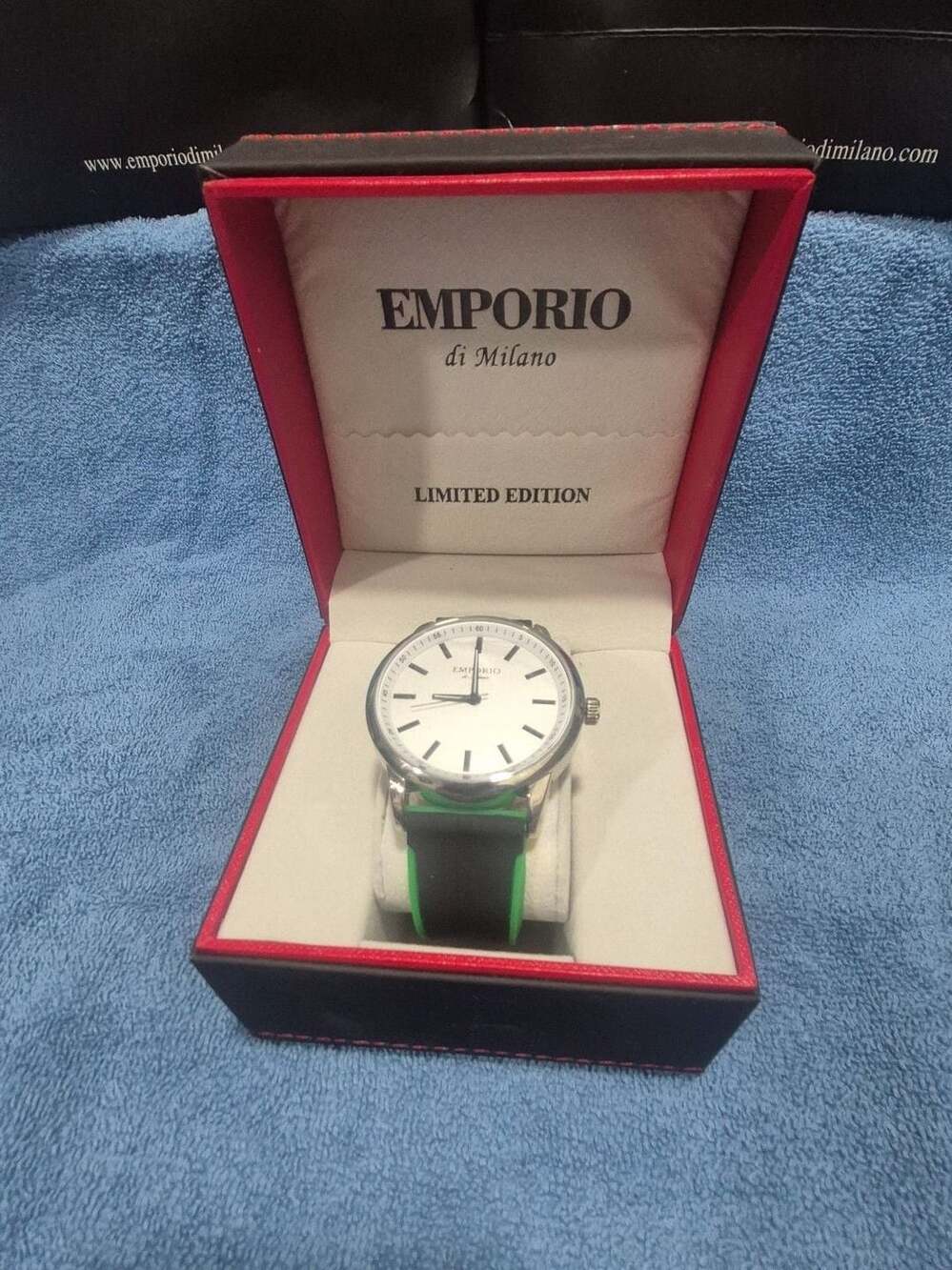 Emporio di Milano Limited Edition Analog Quartz Watch with Black and Green Strap
